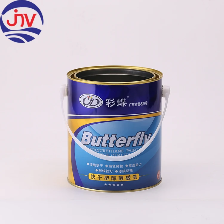 Round Steel Drum Customized Printing Metal Pails 3L Metal Tin Can For Paint