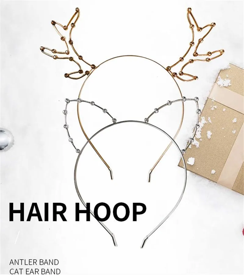 Christmas headband headband with antlers and rhinestones for birthday dance performance