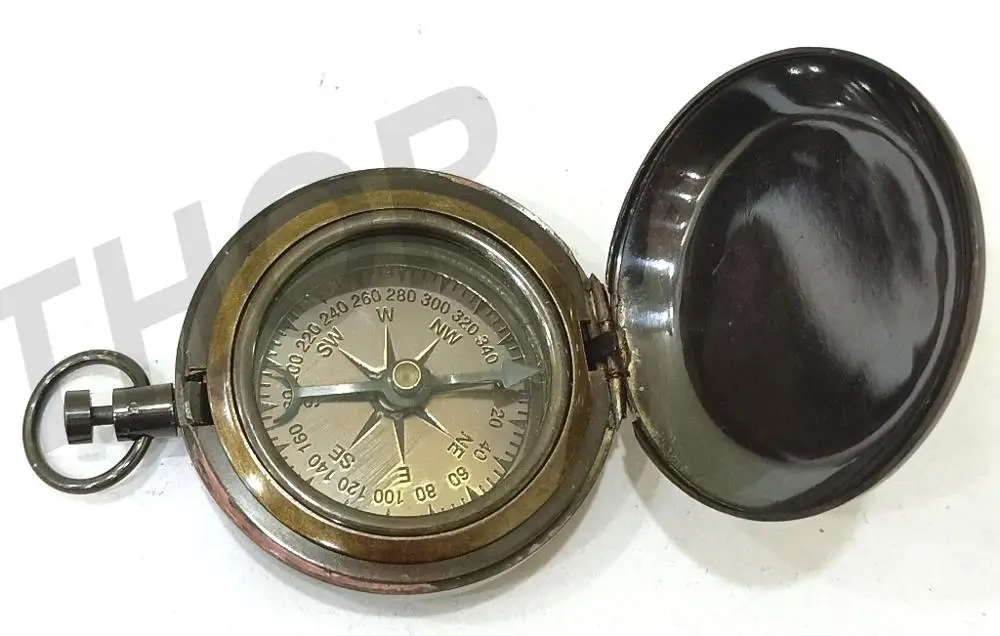 
Collectibles Nautical Brass Round Push Button Pocket Compass Gift Item 