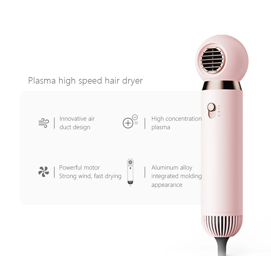 De-Static High Speed 17m/s Hair Blow Dryer 3 Gears Dual PlasmaTechnology 1000w New Patent Ionic Power Hair Dryer