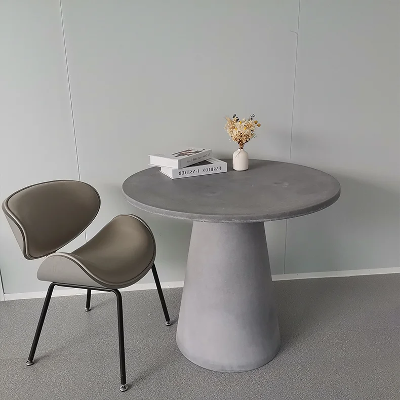 Dinning Room Set Concrete Modern Furniture Restaurant Round Dining Table