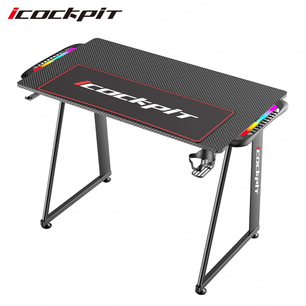 Модернизированный Профессиональный Эргономичный игровой компьютерный стол icquicпита для ПК гонок с RGB-подсветкой киберспорта