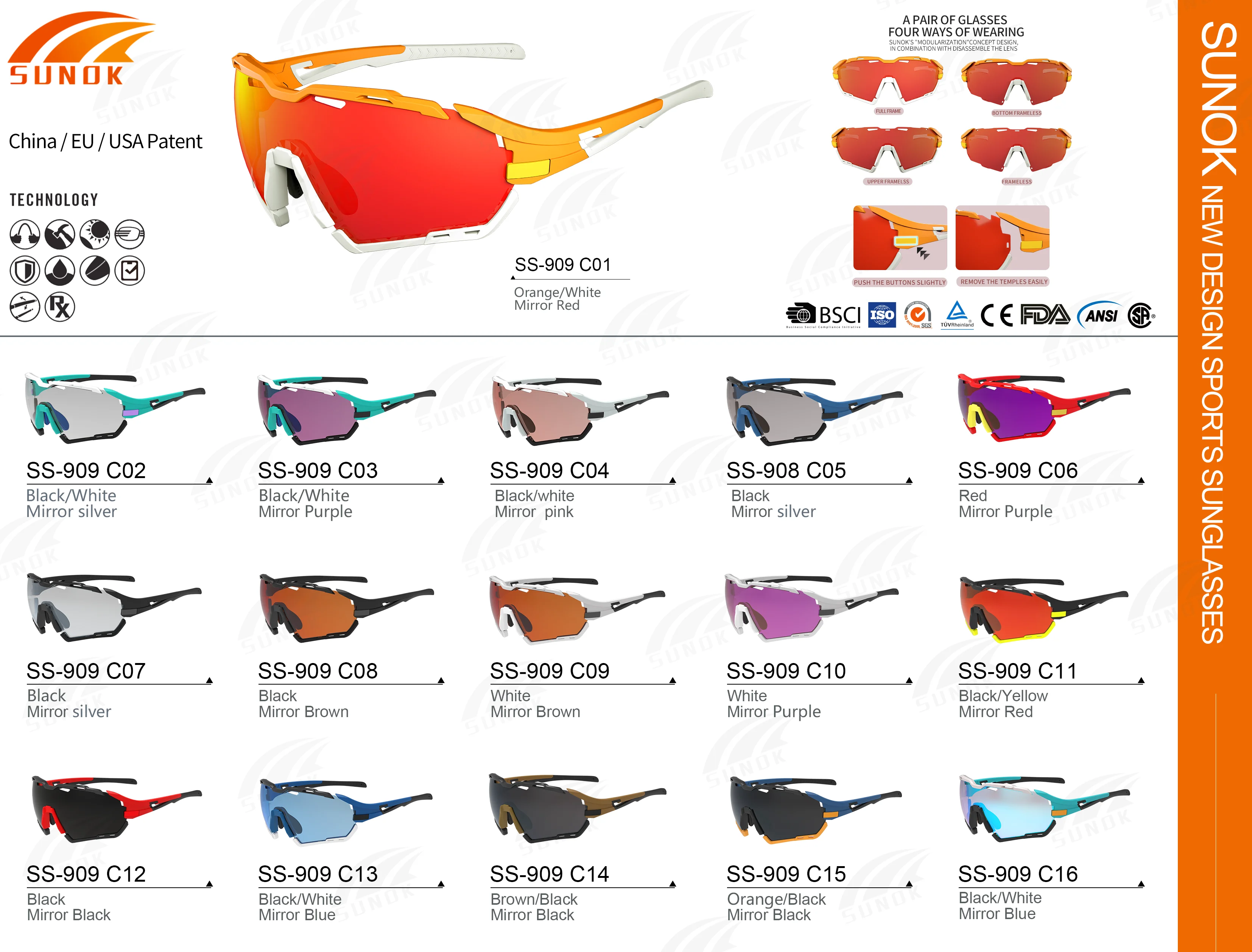 Rimless Uv 400 Polarized Mens Polarized Sport Sunglasses Custom Logo