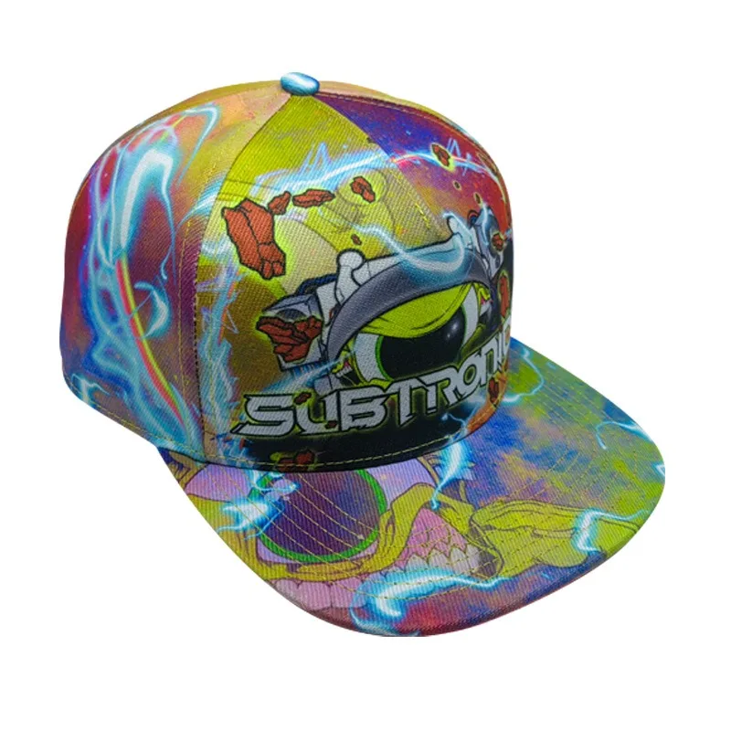 Korean Hip-hop Style Digital Print Flat Brim Hat Fashionable Individualistic Suitable Unisex Duckbill Cap