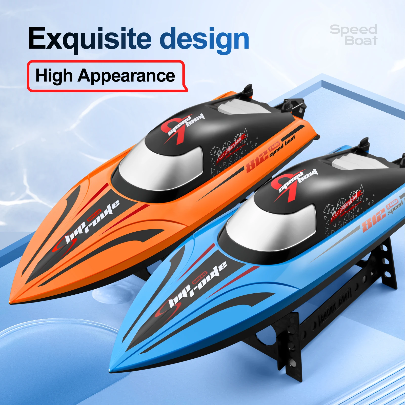 812 high-speed 40km/h remote control boat super speedboat waterproof electric children boys pull net boat model toy boat