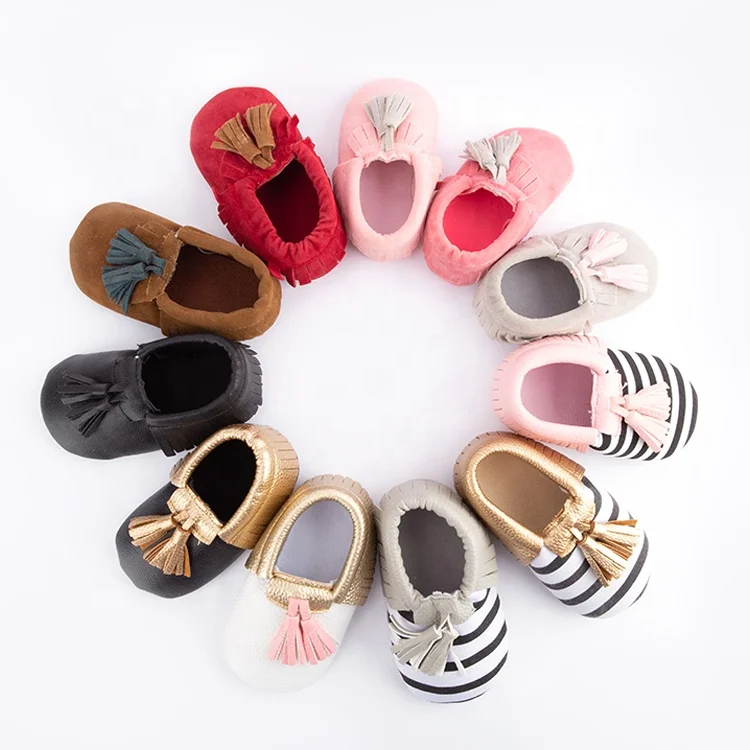 Amazon Hot sale Loafers PU First walker baby moccasins