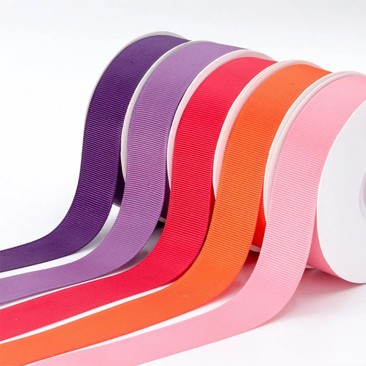 Custom printed polyester gift wrapping grosgrain ribbon 3D gold silver foil printed single face satin ribbon with logo printed