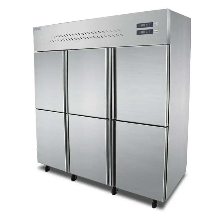 Best selling 1500L vertical freezer restaurant fridge six doors reach in vertical refrigerator