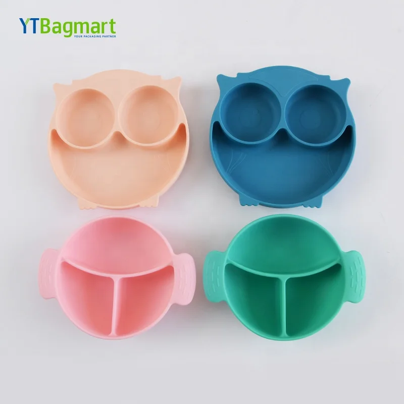  YTBagmart Amazon Лидер продаж не содержит Бисфенол А детская Силиконовая подложка тарелка миска пищевой класс Нескользящие силиконовые разделенные Детские