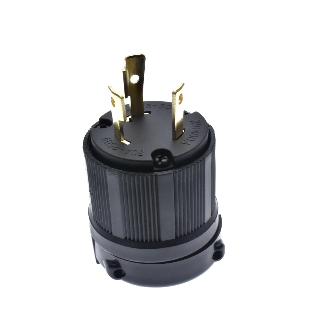 NEMA L6-30P Twist Lock Power Plug Wiring Connector Plug 250V 3 Wire Twist Locking US Plug Anti-off Straight AV Connector