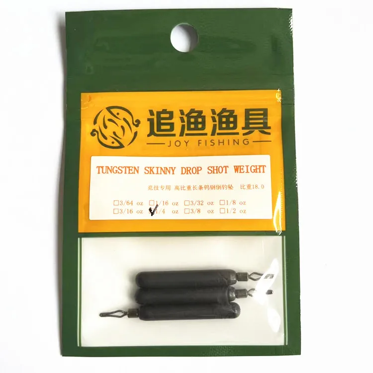 Tungsten Skinny Drop Shot Weights fishing sinker tungsten tear skinny drop shot weight