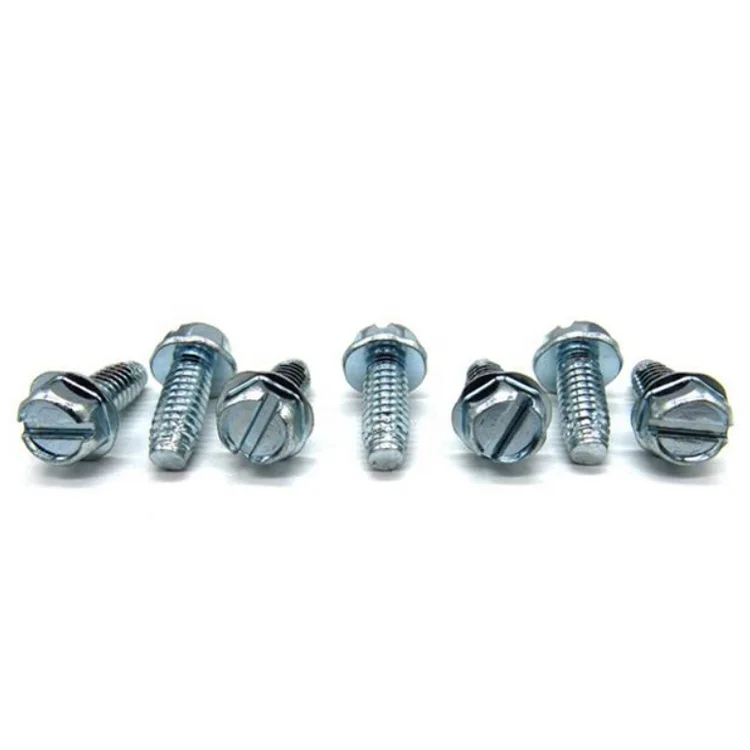 Slotted Hex Flange Cutting Screws Flange Hex Slotted Head Screw Flange Head Slotted Screw