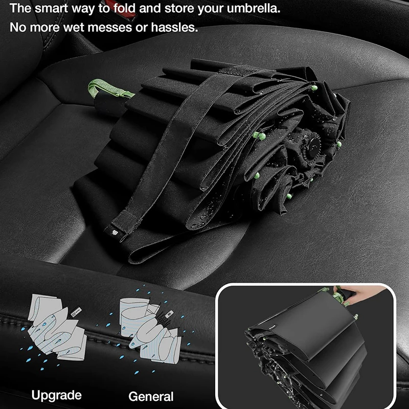 3-Fold Compact Automatic Travel Umbrella Inverted 8 Ribs Design with UV Protection Great Gift for Adults Country Style Rain Gear