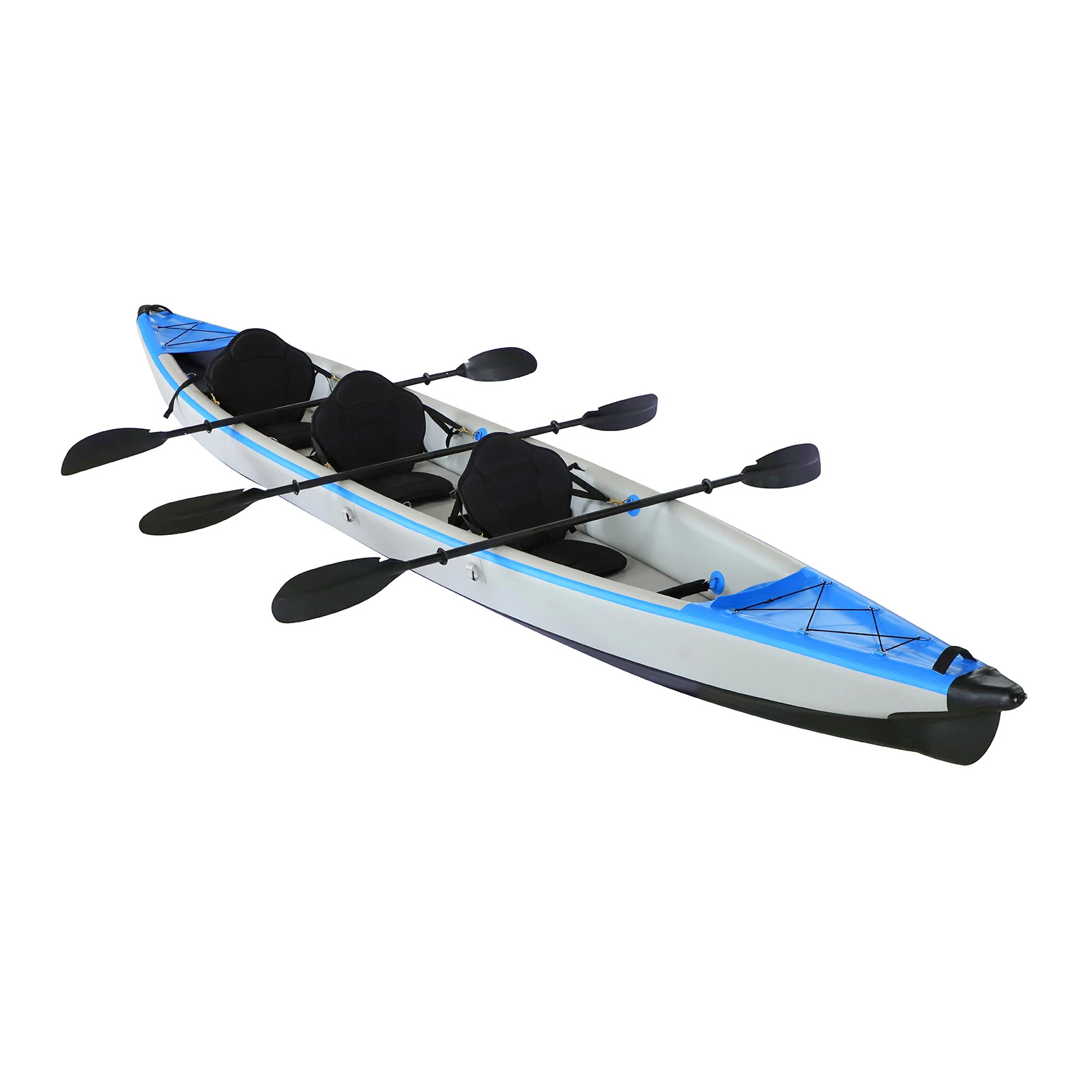 
China Customized 5.20m 3 Seaters Foladable Inflatable Full Drop Stitch Fishing Kayak 