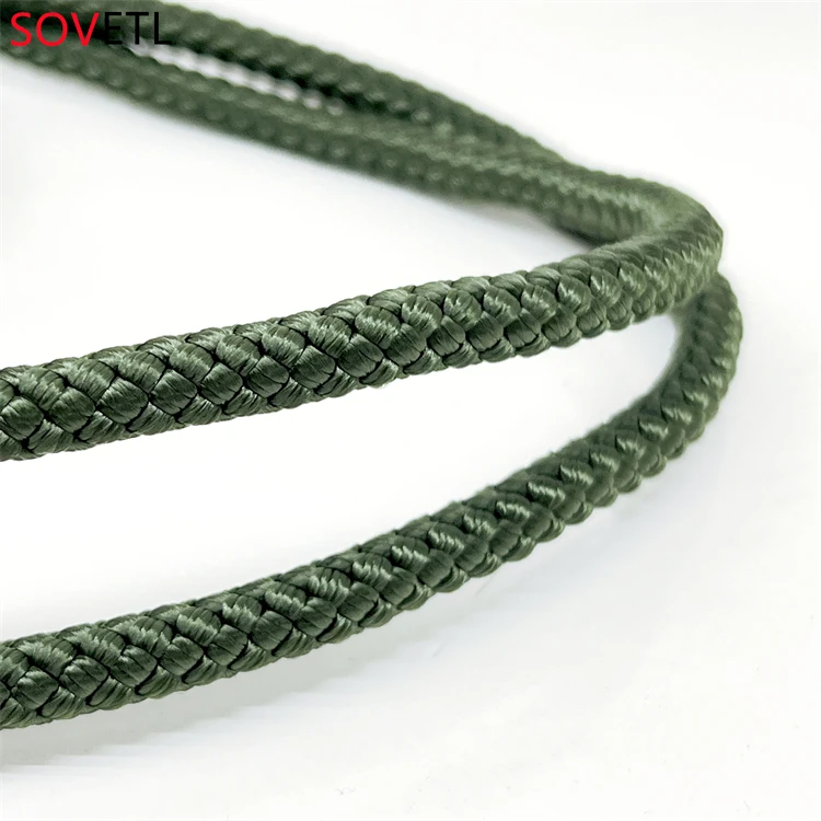 High Tension Nylon Rope Double Braided Customized Olive Green Nylon Braid Rope Solid Braid Core