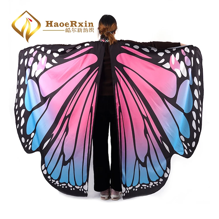 Custom cosplay costume pashmina shawl trend butterfly poncho ladies butterfly wings cape