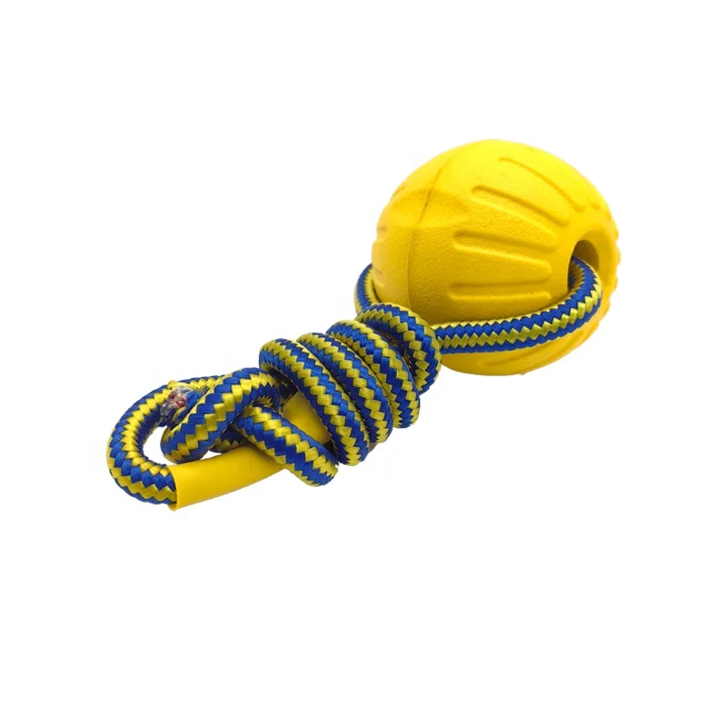 Pet Training Chew Teeth Safe Ball Toy With Rope Durable Elastic EVA Floating Balls Dog Teeth Grinding Toys