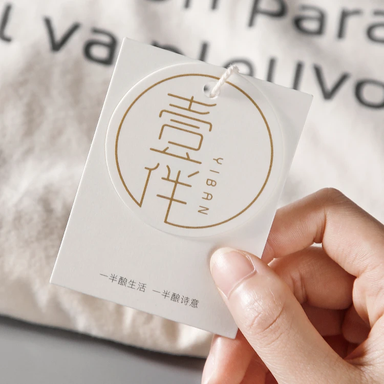 
Good Quality Round and Rectangular Two-piece Suit Cheap Paper Swing Hang Tag Price for Garment 