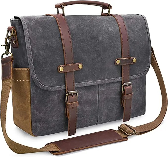 Customize Casual Quilted Waxed Canvas Cheap Laptop Messenger Shoulder Computer Bag Travel Briefcase Tactical Cross Body Bag