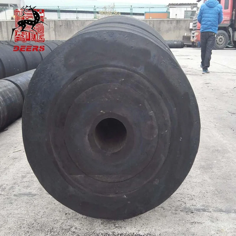 Deers marine hollow cylindrical rubber boat fenders for tug boat