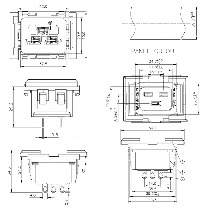 IEC 320 C19  lockable pdu receptacle outlet sockets power socket