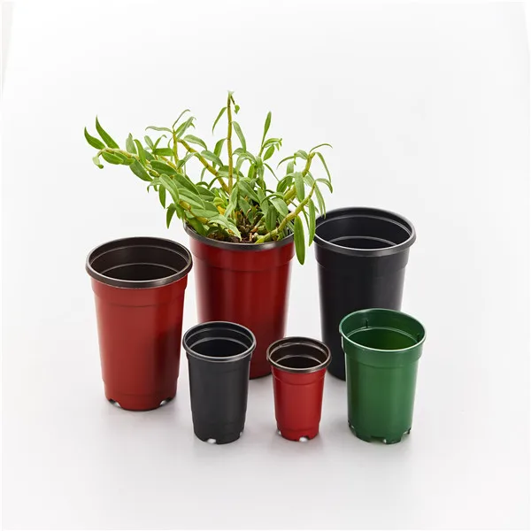 JQ Bn160 Red Pp Plastic Double Color Flower Pot For Nursery Plant
