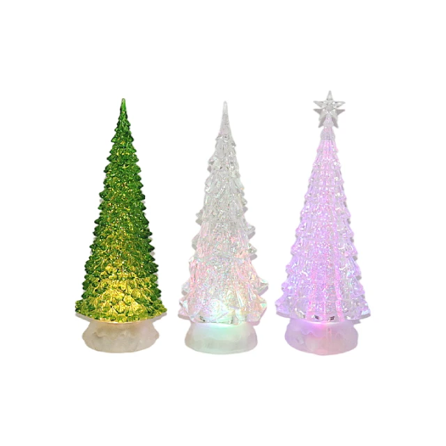 Newest Style Beautiful Handmade 12*12Cm Glass Tree Crafts Home Decorations Christmas Tree With Led Light tree