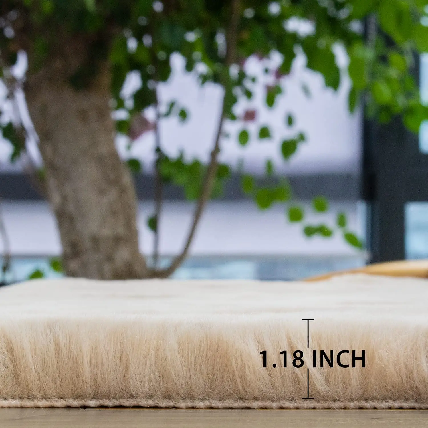 Reversible Faux Rabbit Fur Rug Machine Washable Area Rugs for Bedroom Fluffy Rugs for Living Room