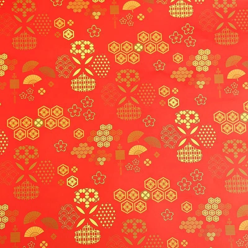Wholesale cheap spot 130gHappy Red New Year Asian plum blossom lion dance auspicious cloud New Year gift gift paper 50x80cm