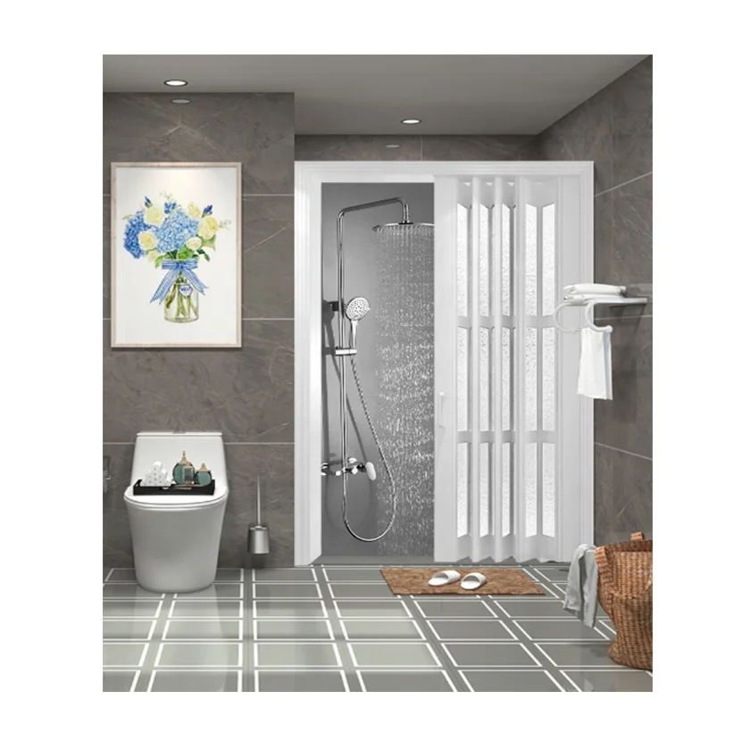 Folder Povot Door Privacy Glass PVC Porte De Douche