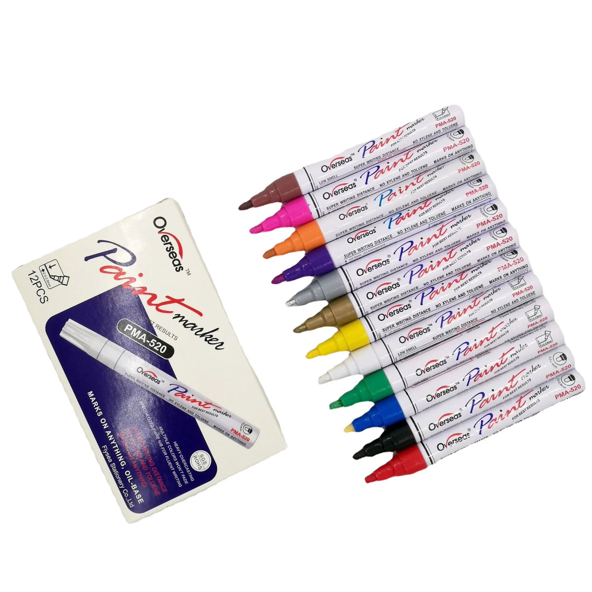 Popular Permanent Indelible Ink Water-based Color Acrylic Paint Marker Pen Set for Metal Glass Plastic