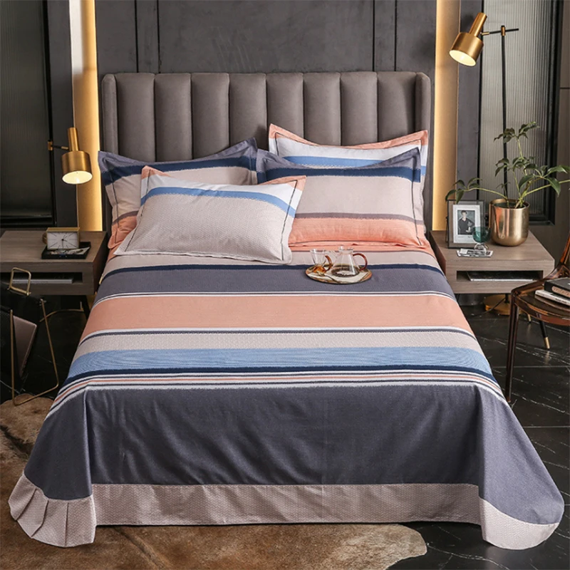 
Ready To Ship wholesaler 100% cotton thickened and peach finish print bed sheet pure cotton sheet 