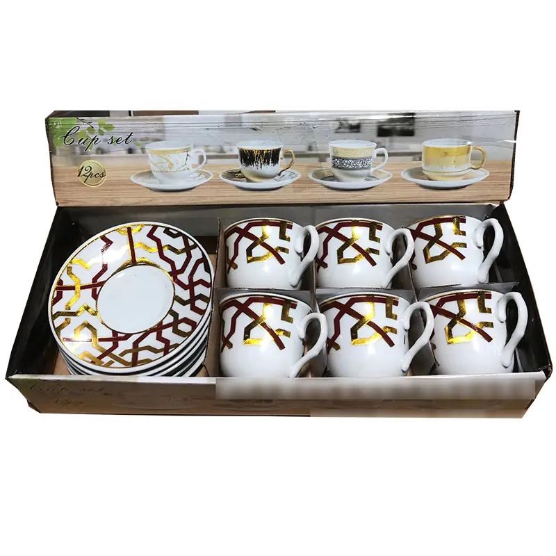 2023 Light Luxury Style Tea Cup Sets Small Luxury Coffee Cup 6 Piece Set Concentrated Small Mini Tea Cup Box Set