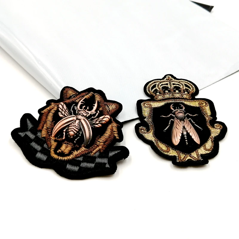 
China Characteristics handmade embroidered badge Applique bullion blazer badge Embroidery Patches 