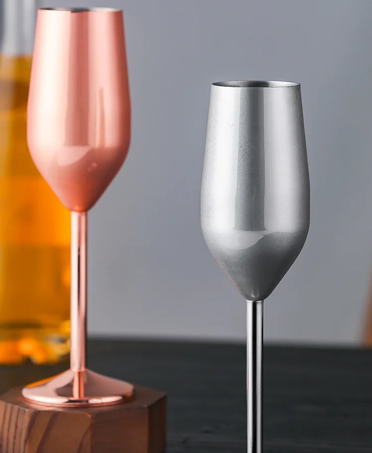 Stainless steel personalised vintage champagne glasses long margarita cup martini glass wine glass