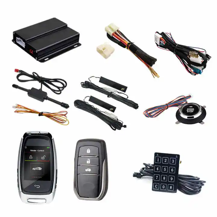 Factory Latest Black Tech Smart Car Key: PKE Induction Auto Lock/Unlock, Remote LCD Display Touch Screen, Entry Car Alarm System