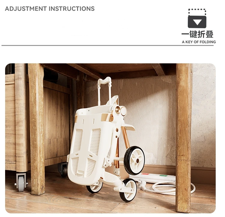 High Quality Chinese Factory Baby Kid 4 Wheels Stroller Scooter With Push Bar Balance Bicycles For Outdoor Walking Bike