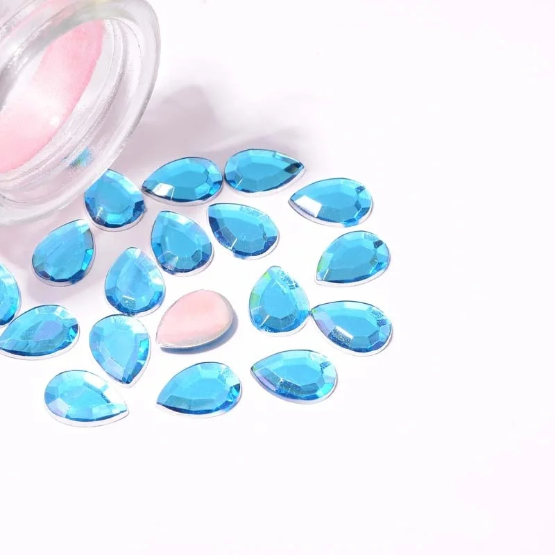 High Quality Crystal  Waterdrop Fancy Shape Hot Fix Rhinestones Teardrop Flat Back Hotfix Stones For Dresses Decoration