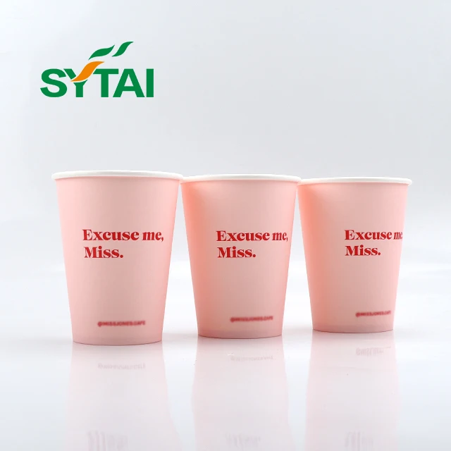 Wholesale Custom Printing 8oz 12oz 16oz Single Wall Disposable Paper Cups Customized Hot Coffee Paper Cup With Sleeves And Lid