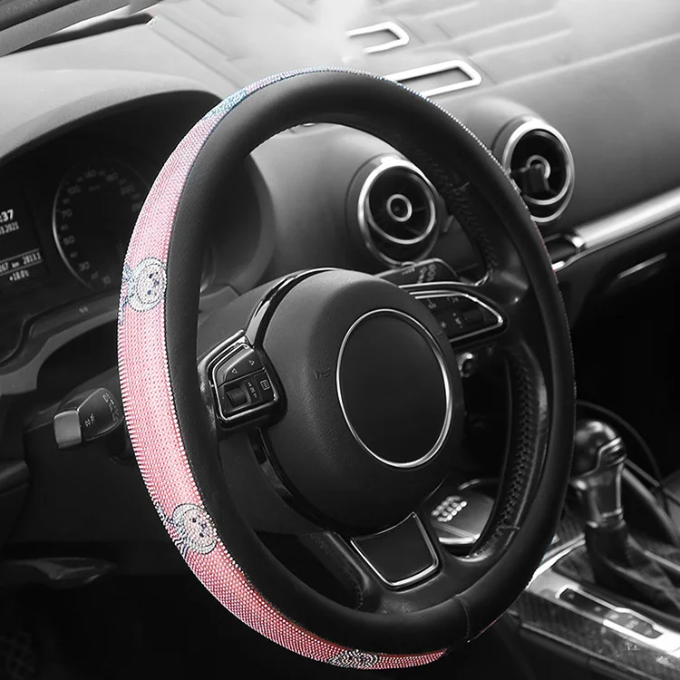 D shape Full Diamond Steering Wheel Cover