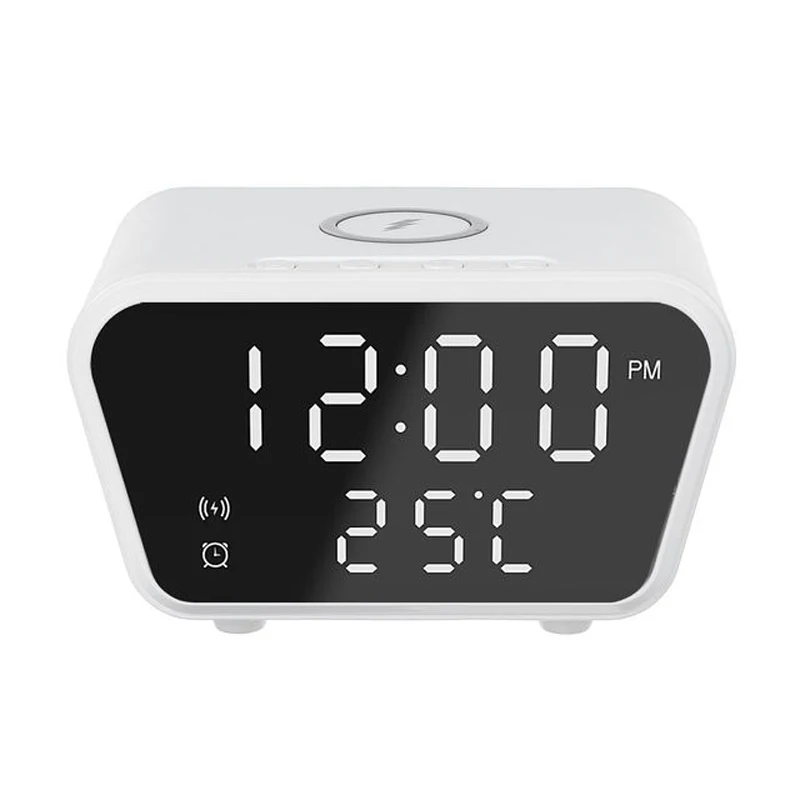 15W Promotion Gift Universal Morning Clock Phone Wireless Charger With Lled Digital Display Alarm Clock