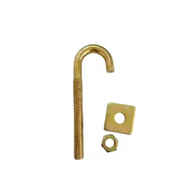 Mild Steel Zinc Silver Plated Angle Galvanized Stainless Steel Custom J-Bolt Roof Hooks Yellow Hook Bolt Anchor
