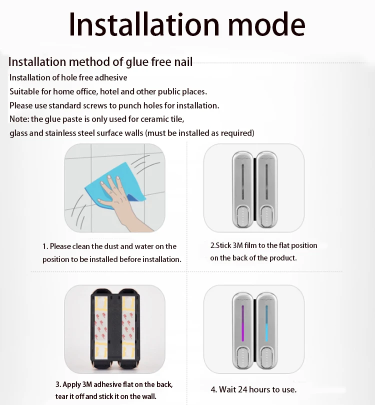 OEM bathroom three in one shampoo dispenser wall mount with key l manual soap dispenser wall liquid soap dispensers