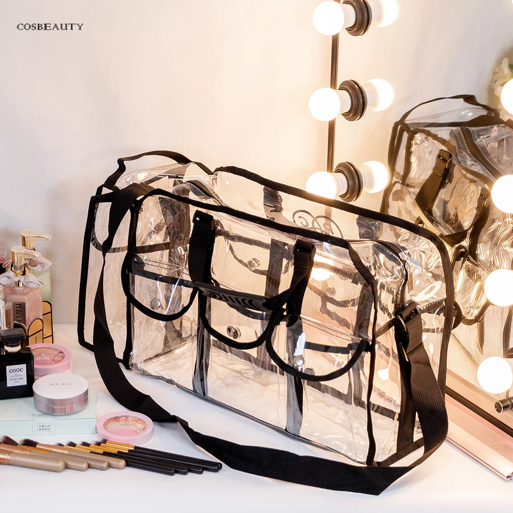 Best Selling Holographic Vinyl Transparent Beauty Bag Clear PVC zipper bag Beauty Bags Cosmetic Makeup Handbag