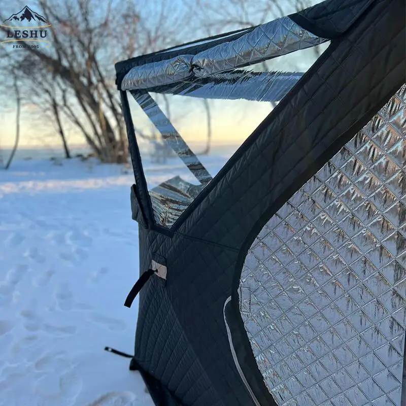 automatic hexagon pop up ice fishing tent white shelter winter tents portable sauna tent for family  manufacturer