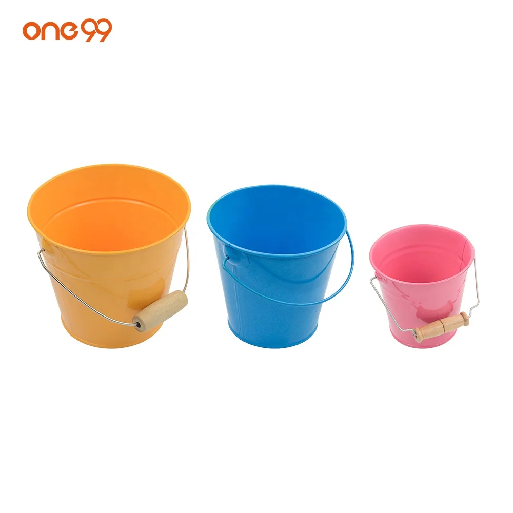 one99 Hot Kids Garden Water Bucket Metal Kids Toy Beach Bucket Children Gardening Tools