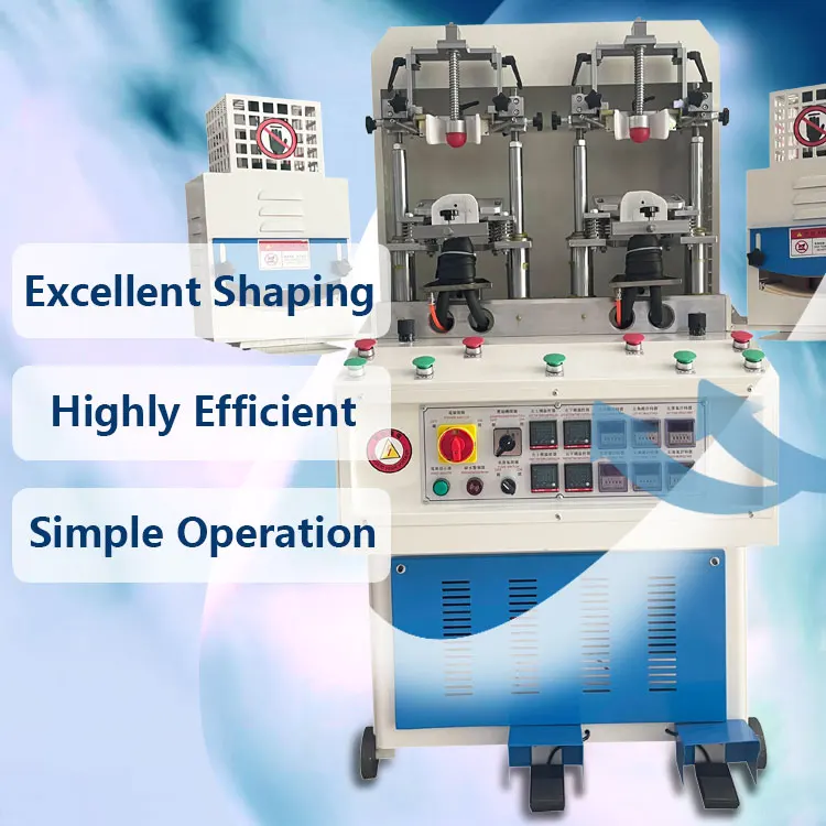 Double Cold And Double Heat Station Shoe Toe Cap Molding Upper Shaping Machine For Ladies And Sport Shoe Counter Making Machine
