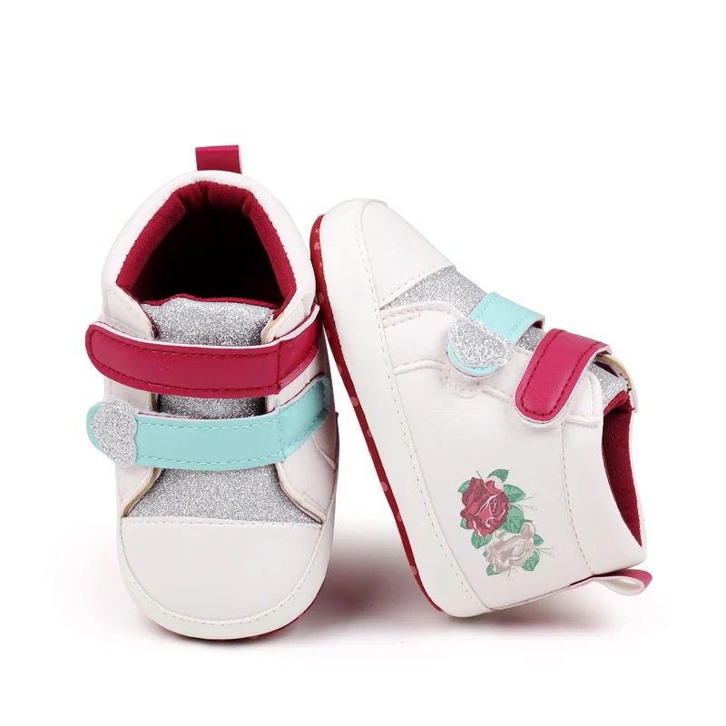Baby Girls Shoes Rose Pattern Baby Girls Sports Shoes 2024