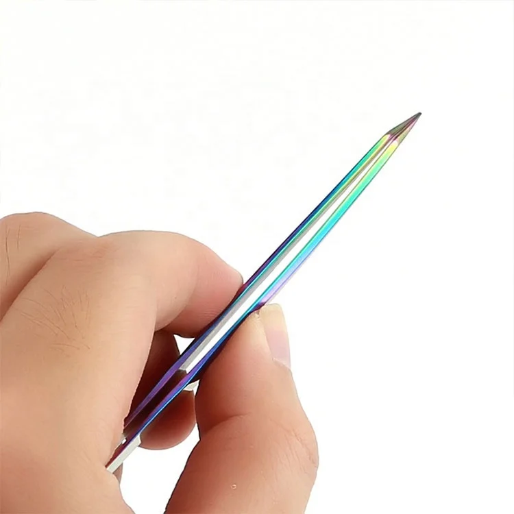 Private Label Extension Eyelash Tweezers Custom Logo Colorful Stainless Extension Volume Lash Tweezer