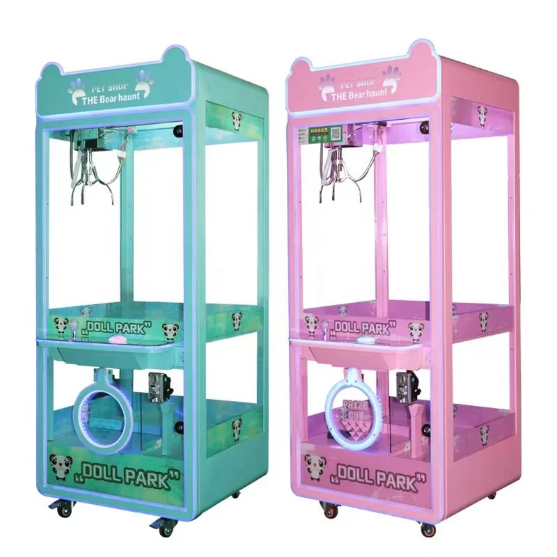Funpark High Quality Wooden Plush Kid-Friendly Doll Houses Coin-Operated Claw Crane Toy Machine Amusement Game 6+ Years Board